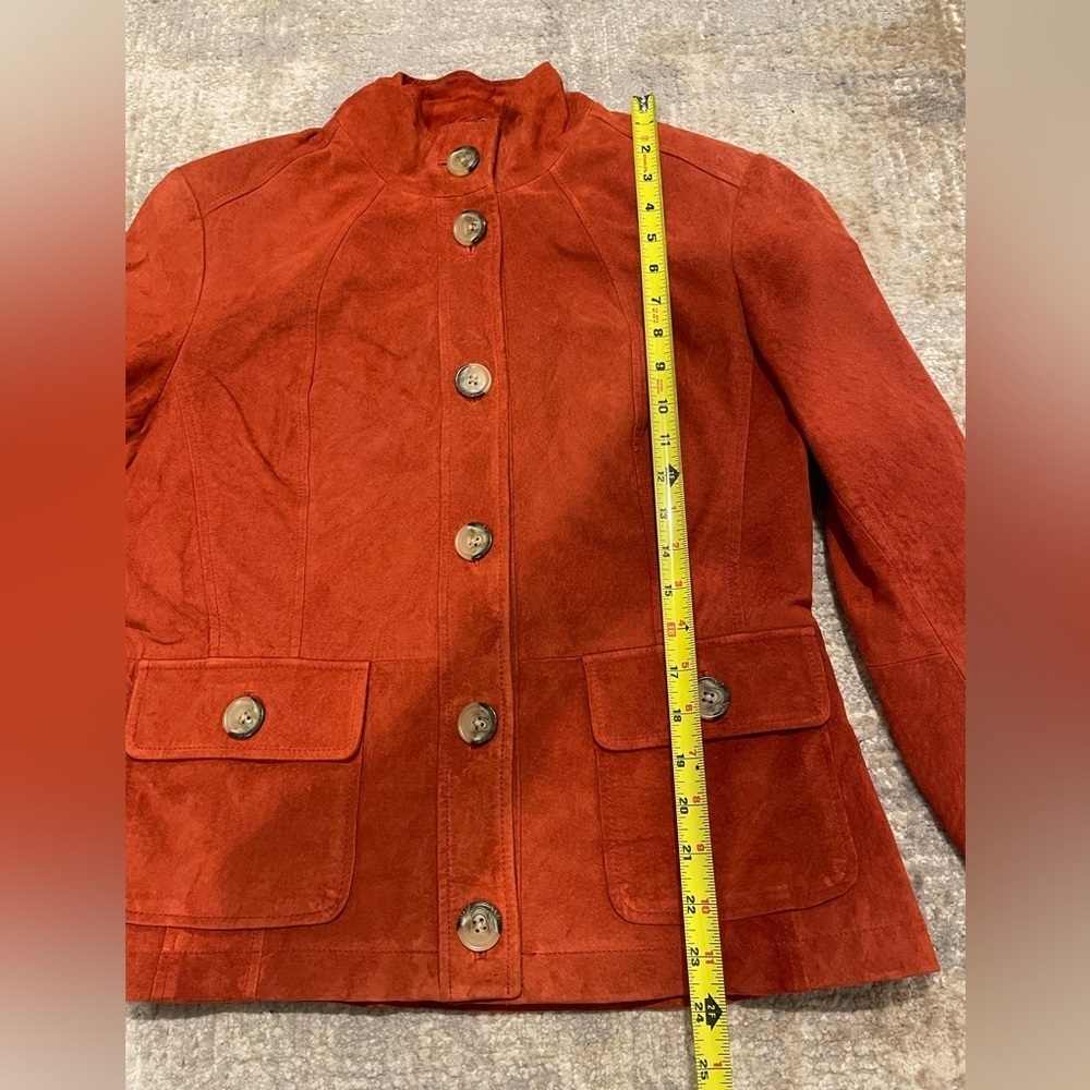 Marshall Field’s Vintage Suede Leather Jacket Women’s Size 10 Rust Color 🍁 - Picture 10 of 12